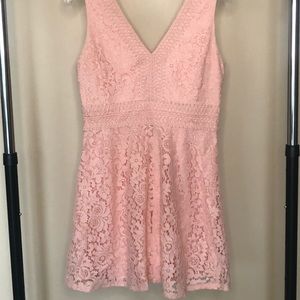Francesca’s pink lace dress size medium.